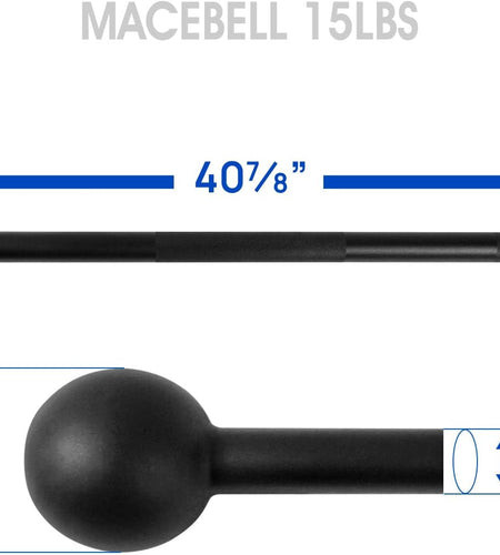 Steel Mace Bell for Strength Training - Support Full Body, Muscles, Shoulder, Grips & Forearms Workouts to Rehabilitation, Stretching 5, 7, 10, 15, 20, 25, 30Lb for Woman & Man
