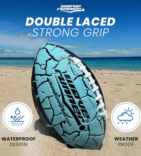 Grip It Waterproof Junior Size Football, 9.25 Size, Durable & Double Laced, Perfect for Beach Accessories, Kids Games, Pool Toys, Outdoor Games, All-Weather Indoor & Outdoor Play
