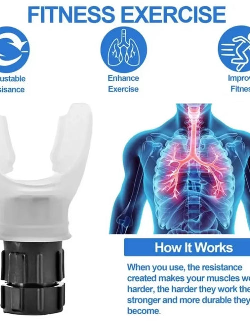Load image into Gallery viewer, Lung Face Mouthpiece Respirator Breathing Exercise Device Respiratory Muscle Trainer Breathing Trainer Easy to Clean
