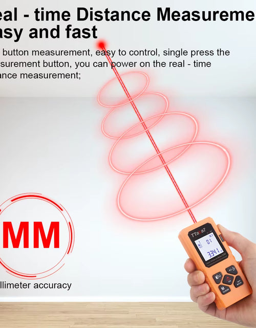 Load image into Gallery viewer, SmartMeasure 40M/60M Mini Laser Distance Meter – USB Rechargeable Handheld Rangefinder for Accurate Measurements
